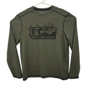 Under Armour Elk Hunting Thermal Shirt Cold Gear Mens Size M Olive Drab Green